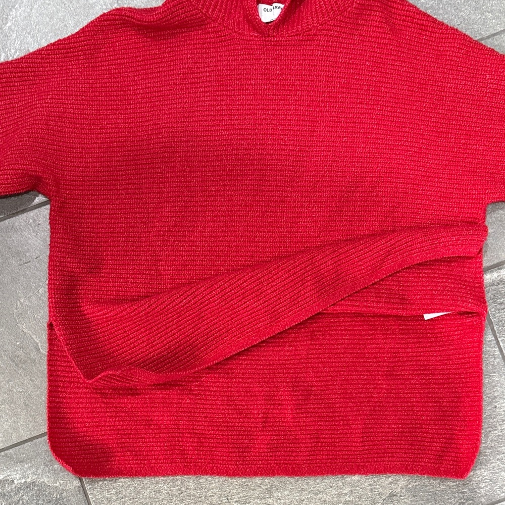 Old Navy Vibrant Red Oversized Knit Sweater - Picture 8 of 11